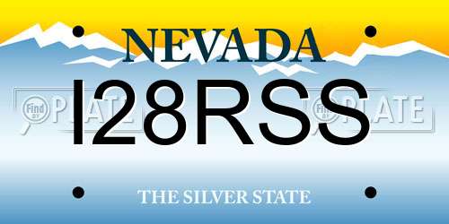 I28RSS Nevada License Plate