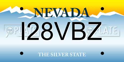 I28VBZ Nevada License Plate