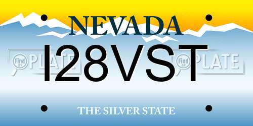 I28VST Nevada License Plate