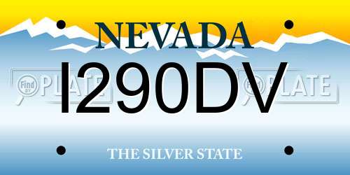 I290DV Nevada License Plate