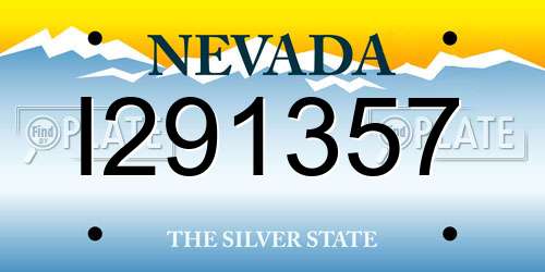 I291357 Nevada License Plate