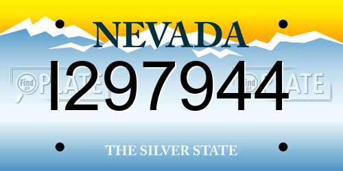 I297944 Nevada License Plate