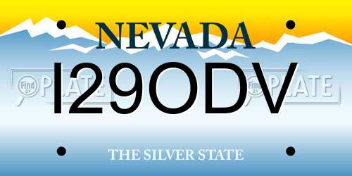 I29ODV Nevada License Plate