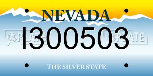 I300503 Nevada License Plate