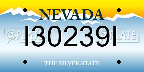 I30239I Nevada License Plate