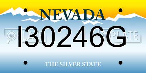 I30246G Nevada License Plate