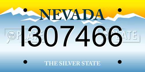 I307466 Nevada License Plate