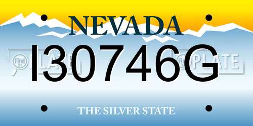 I30746G Nevada License Plate