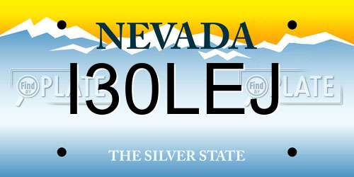 I30LEJ Nevada License Plate