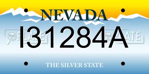 I31284A Nevada License Plate