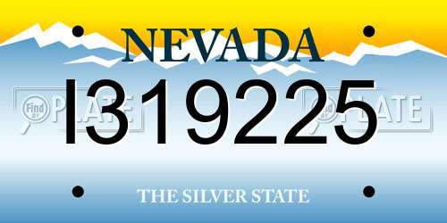 I319225 Nevada License Plate