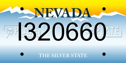 I320660 Nevada License Plate