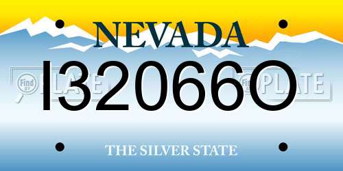 I32066O Nevada License Plate