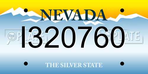 I320760 Nevada License Plate
