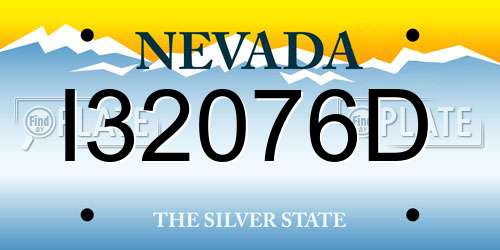 I32076D Nevada License Plate