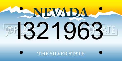 I321963 Nevada License Plate