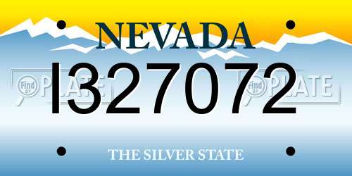 I327072 Nevada License Plate