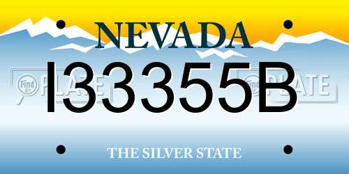 I33355B Nevada License Plate