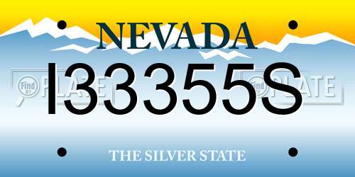 I33355S Nevada License Plate