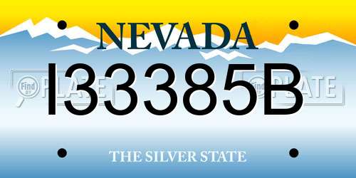 I33385B Nevada License Plate