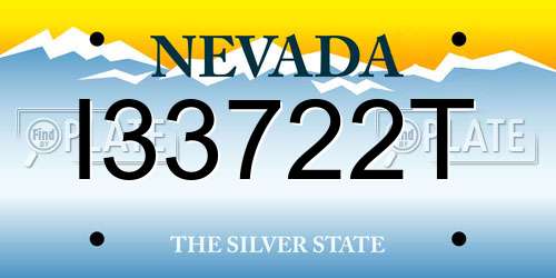 I33722T Nevada License Plate