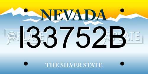 I33752B Nevada License Plate