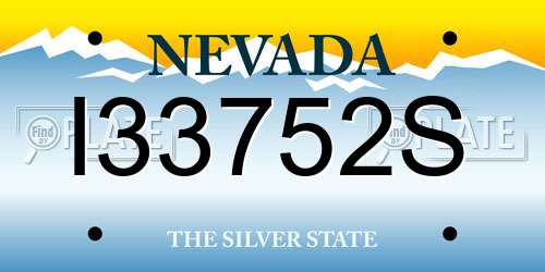 I33752S Nevada License Plate