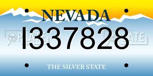 I337828 Nevada License Plate