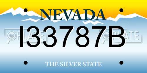 I33787B Nevada License Plate