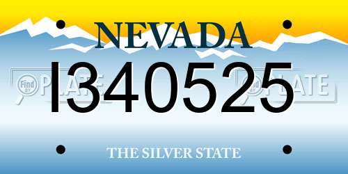 I340525 Nevada License Plate