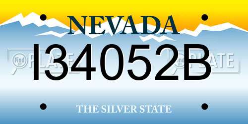 I34052B Nevada License Plate