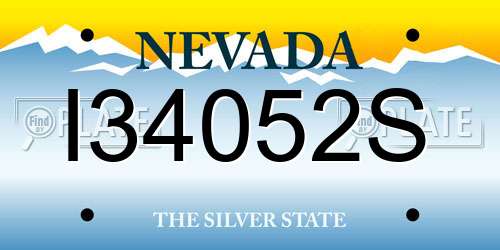 I34052S Nevada License Plate