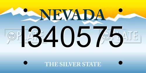 I340575 Nevada License Plate