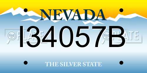 I34057B Nevada License Plate