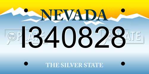 I340828 Nevada License Plate