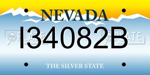 I34082B Nevada License Plate