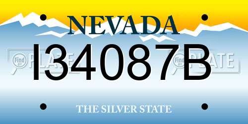 I34087B Nevada License Plate
