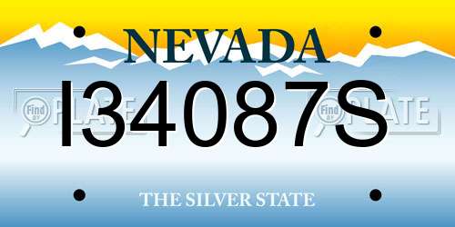 I34087S Nevada License Plate