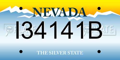 I34141B Nevada License Plate