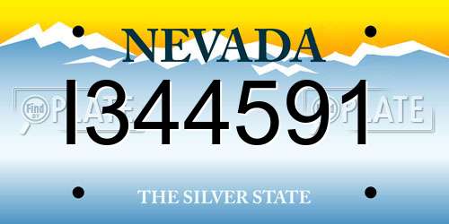 I344591 Nevada License Plate