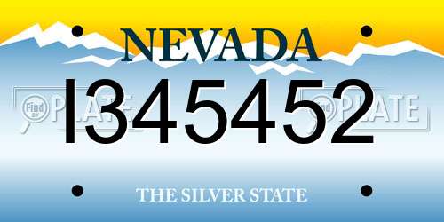 I345452 Nevada License Plate
