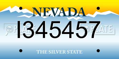 I345457 Nevada License Plate