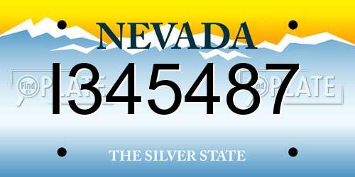 I345487 Nevada License Plate