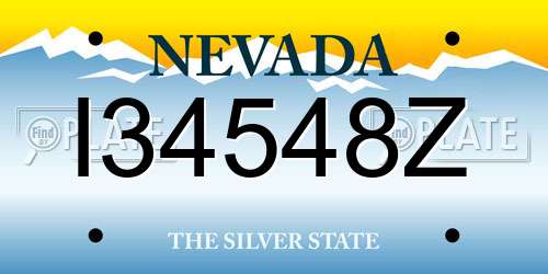 I34548Z Nevada License Plate