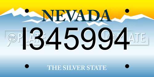 I345994 Nevada License Plate