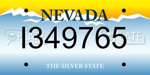 I349765 Nevada License Plate