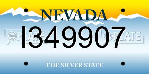 I349907 Nevada License Plate