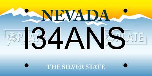 I34ANS Nevada License Plate