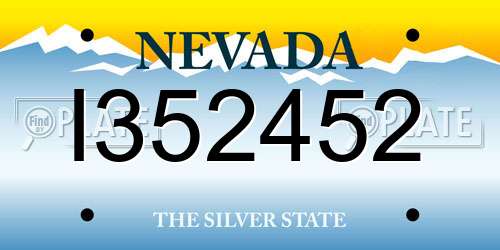 I352452 Nevada License Plate