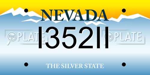 I352II Nevada License Plate